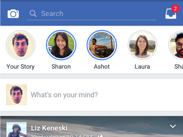 قابلیت Stories به طور آزمایشی به اپلیکیشن فیسبوک اضافه شد