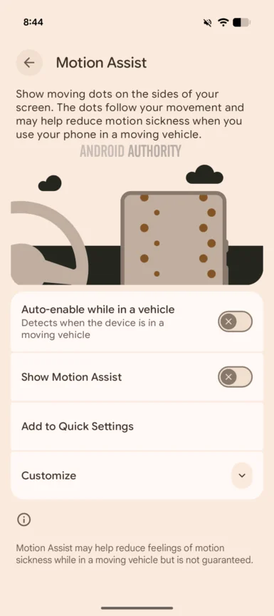 قابلیت Motion Assist در اندروید 17 