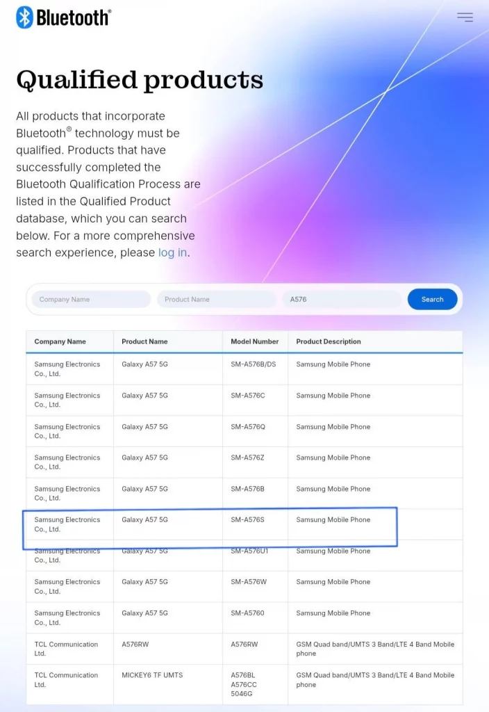 گلکسی A57 با دریافت تأییدیه بلوتوث یک قدم به معرفی رسمی نزدیک‌تر شد